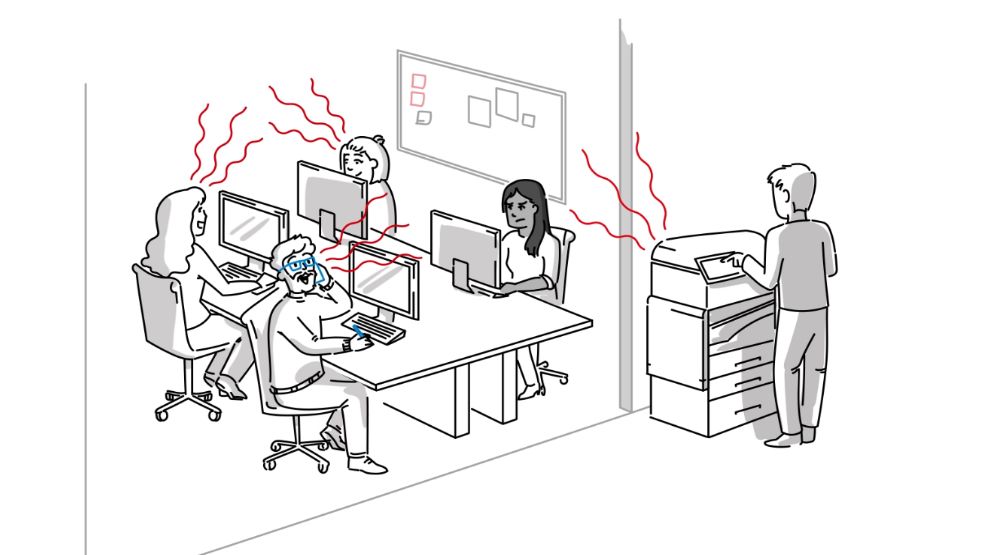 Lärm am Arbeitsplatz - Lärmminderung im Büro