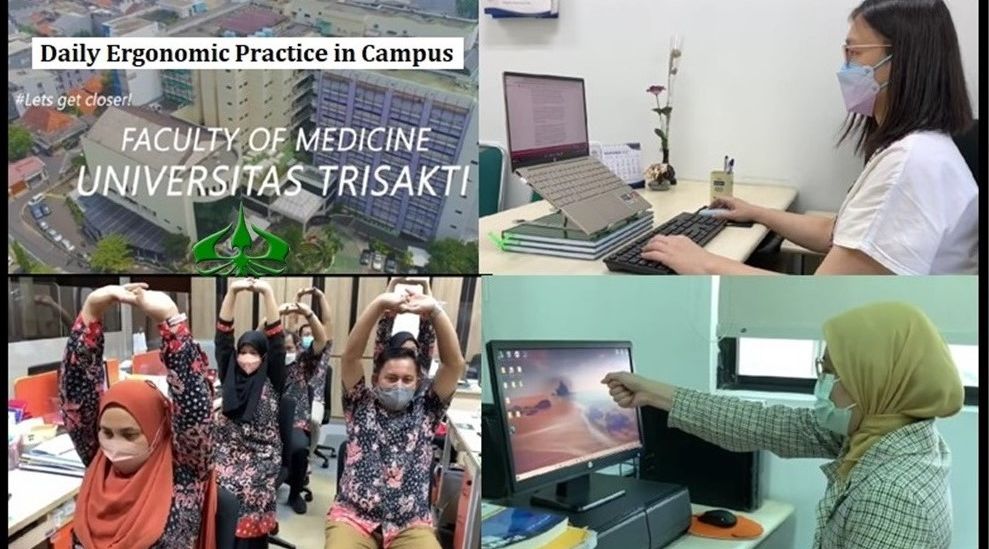 Praktik Ergonomi Sehari-hari di Fakultas Kedokteran, Universitas Trisakti, Jakarta, Indonesia